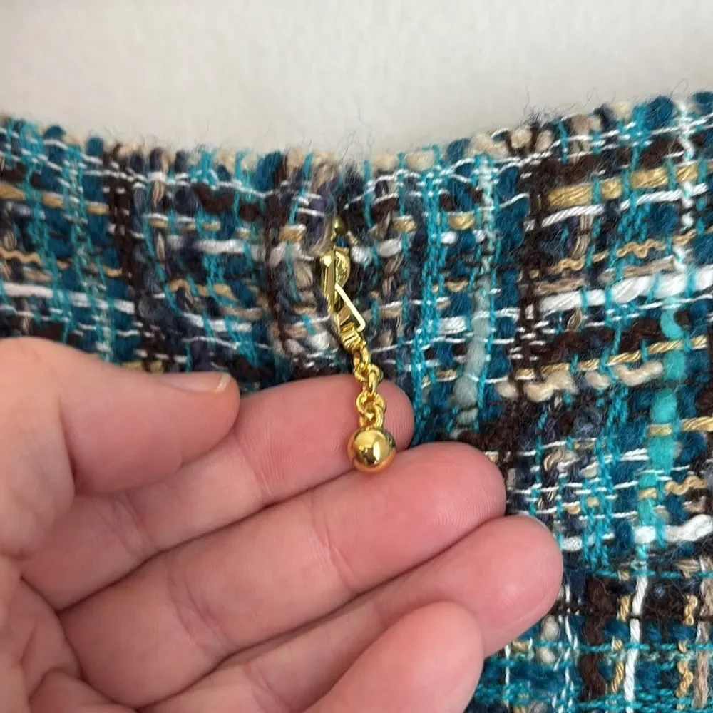 kate spade wool blend Blue navy Tweed A-Line Skirt Women’s size 6 EUC lined prep